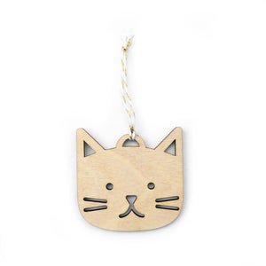 Wooden Cat Ornament