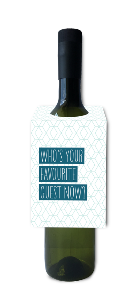 Favourite Guest Wine Bottle Neck Tag