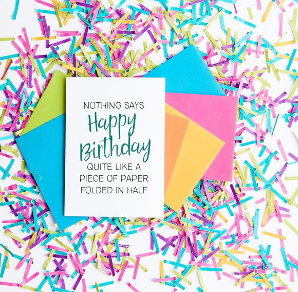 Folded Paper Birthday Card