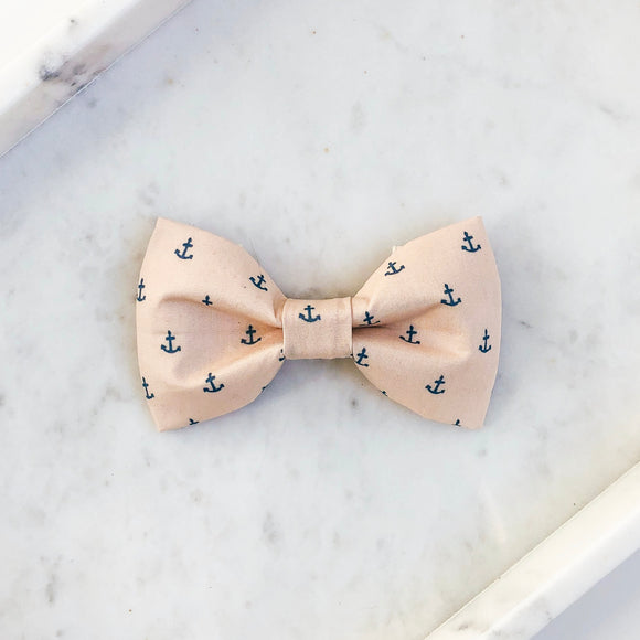 Blue Anchors Dog Bow Tie