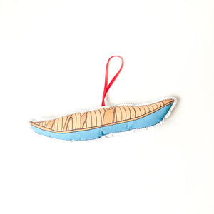 Little Blue Canoe Christmas Ornament