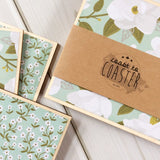 Mint Green Floral Coasters