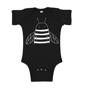 Bowie the Bumblebee Black Short Sleeved Baby Onesie