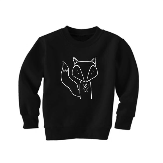Finn the Fox Black Kid's Sweatshirt