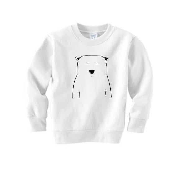 Percy the Polar Bear White Kid's Sweatshirt